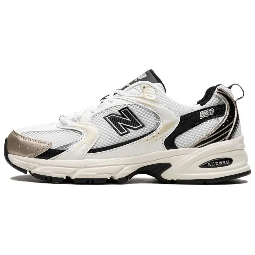 New Balance NB 530 Fabric Low top Casual City Commuting Running Shoes Unisex White Black Gold
