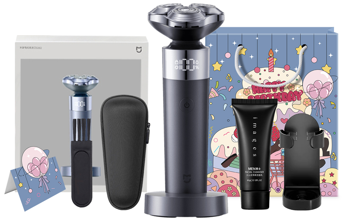 Xiaomi S302 rotary electric shaver, double-ring curved blade, smooth skin feel, no-disassembly and quick-wash head, 360° floating veneer, whole body washable