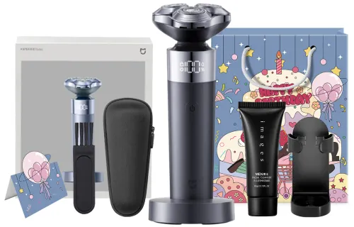 Xiaomi S302 rotary electric shaver, double-ring curved blade, smooth skin feel, no-disassembly and quick-wash head, 360° floating veneer, whole body washable