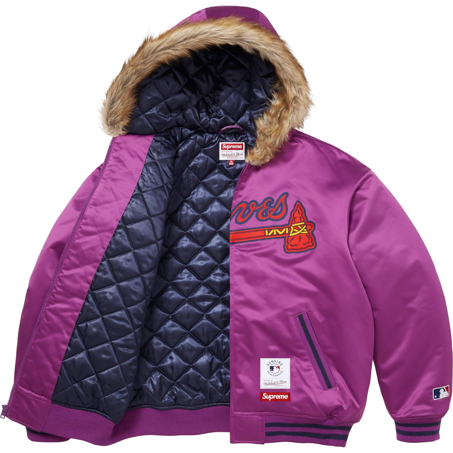 Куртка Supreme × Mitchell & Ness Teams Hooded Satin (цвет как на фото) — фото 12