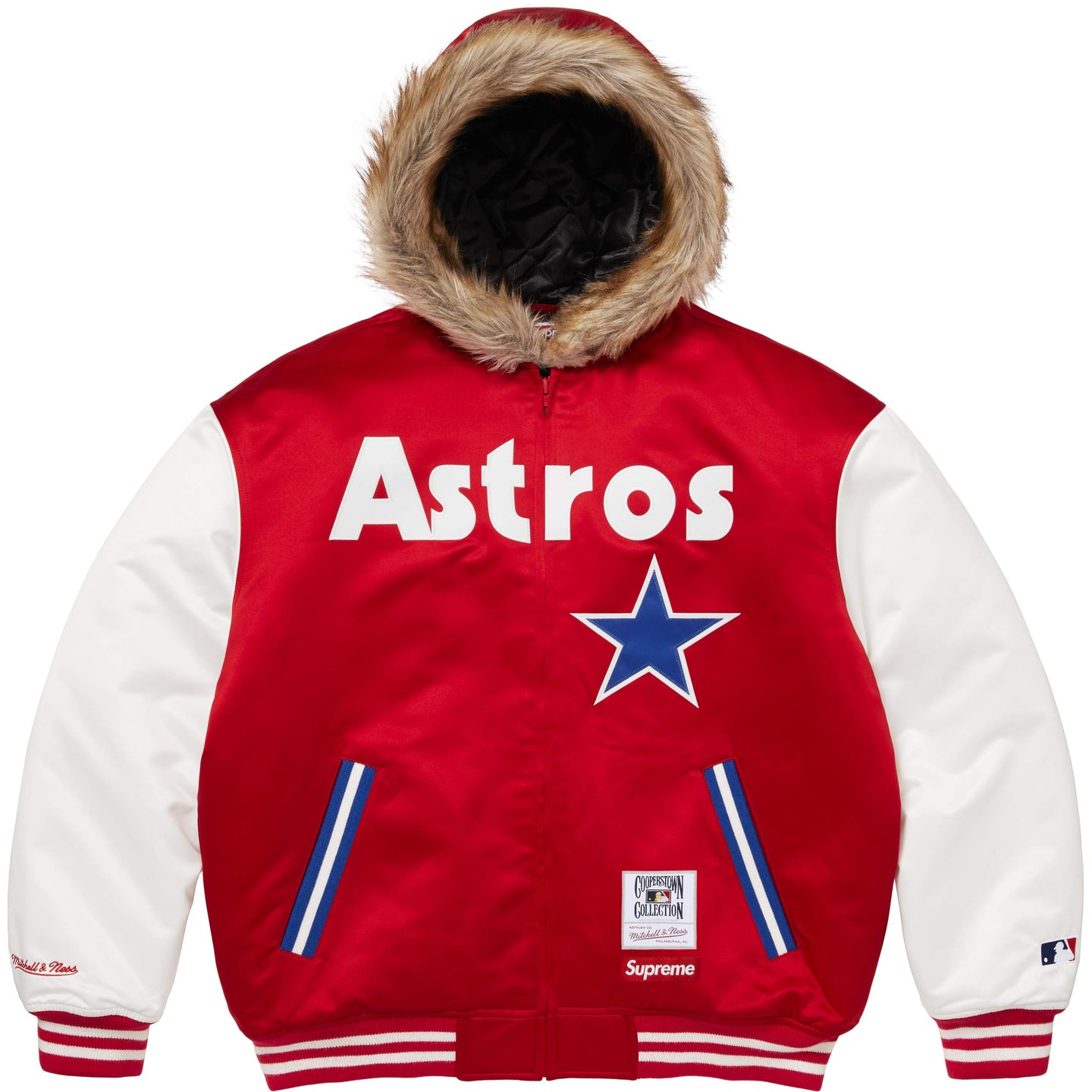 Куртка Supreme × Mitchell & Ness Teams Hooded Satin (цвет как на фото) — фото 7