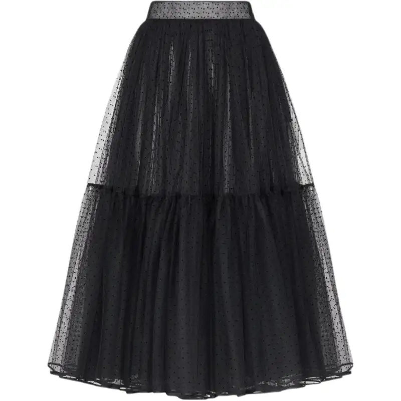 DIOR FW22 Casual Long Skirt Women's Black