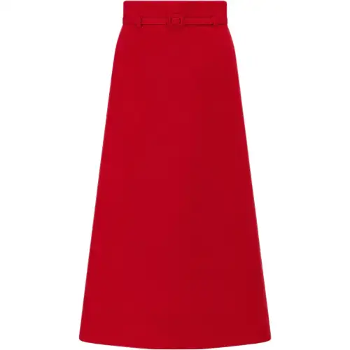 DIOR Casual Long Skirts Women's Crimson Moderate Midi Skirt Other