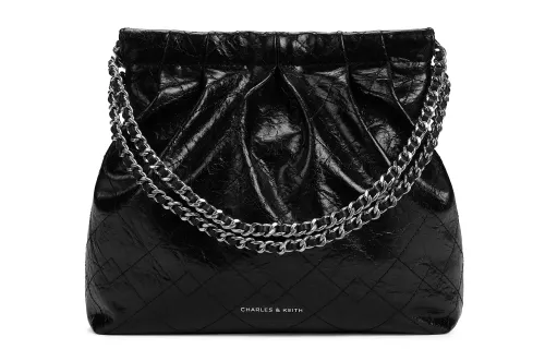 CHARLES&KEITH Small ck summer high-looking popular versatile style chain tote hobo bag tote bag shopping bag PU armpit shoulder bag small size women's multi-color