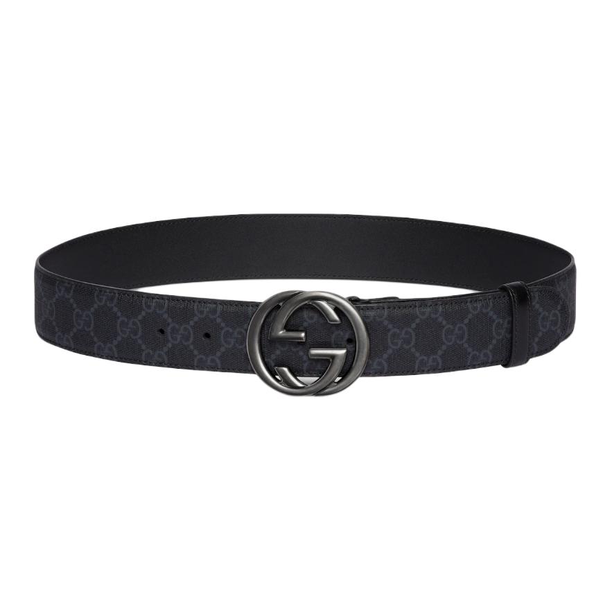 Мужской ремень Gucci Interlocking G (черный)