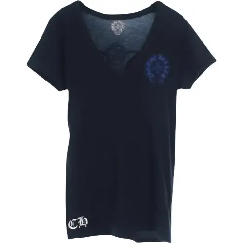 Chrome Hearts T Shirts Men's Black Crew Neck Moderate