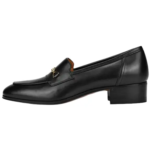 GUCCI Interlocking G Horsebit Loafer Black Leather Women's