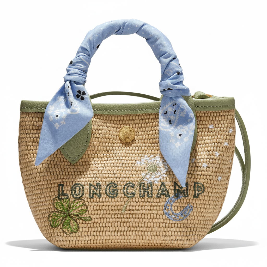 Корзина-сумка LONGCHAMP Le Pliage (миндально-зеленая)