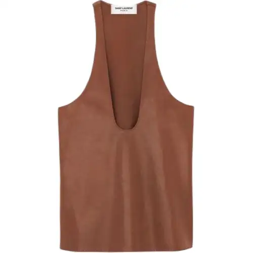 SAINT LAURENT Deep U Neck Sleeveless Tank Top