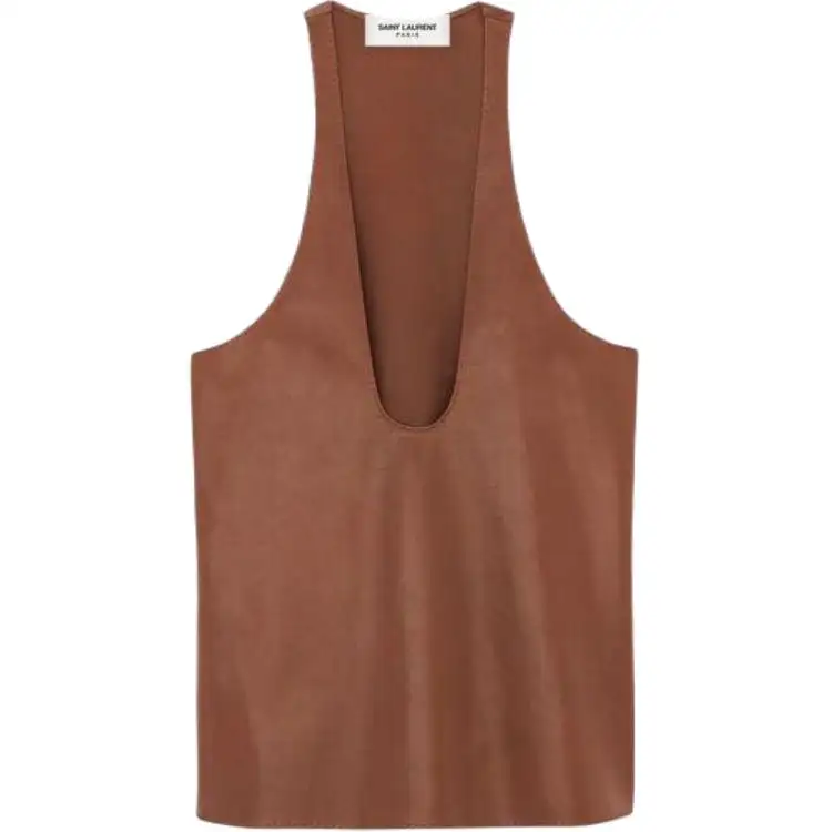 SAINT LAURENT Deep U Neck Sleeveless Tank Top