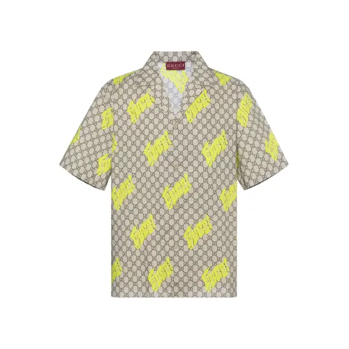GUCCI Printed Cotton Poplin Bowling Shirt