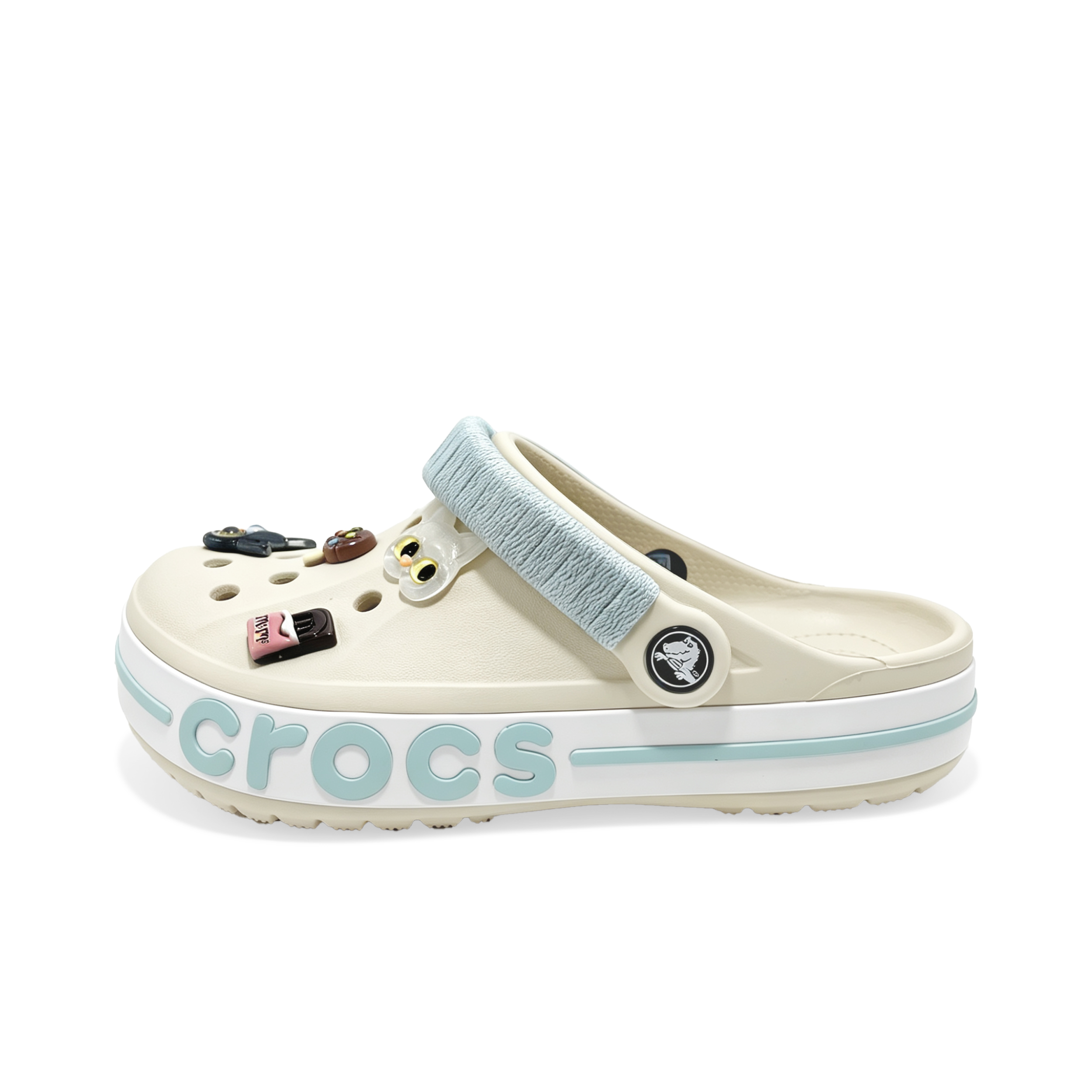 Crocs, universal soft bullet, variable light atmospheric white sea salt for ice cream for men and women, custom-made, DIY