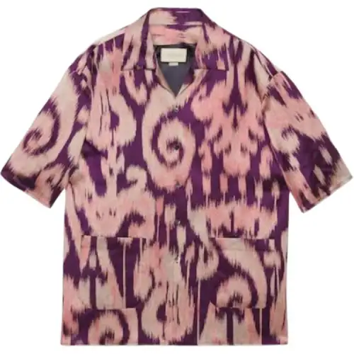 GUCCI Shirts Men's Multicolor Cuban Collar Moderate Other