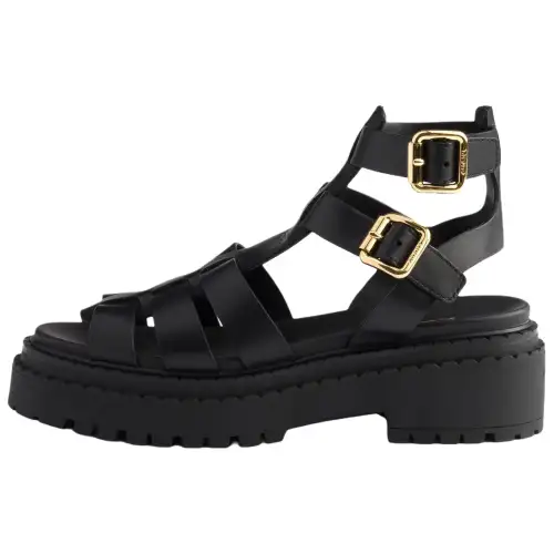 PRADA Leather Roman Sandals 5.5cm Women's Black
