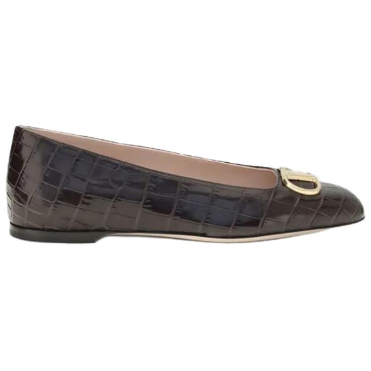 Женские балетки Valentino VLogo Signature 0.5cm (коричневый) — фото 2