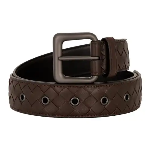 Bottega Veneta Cow Leather Belts Men's Brown Width 3cm