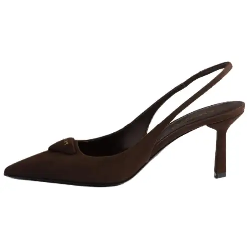 PRADA Slim Heel High Heels 7.5cm Women's Dark Brown