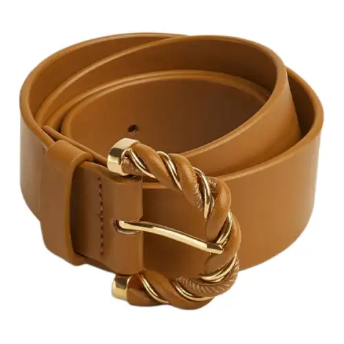 Bottega Veneta Cow Leather Belts Women's Brown Width 3cm