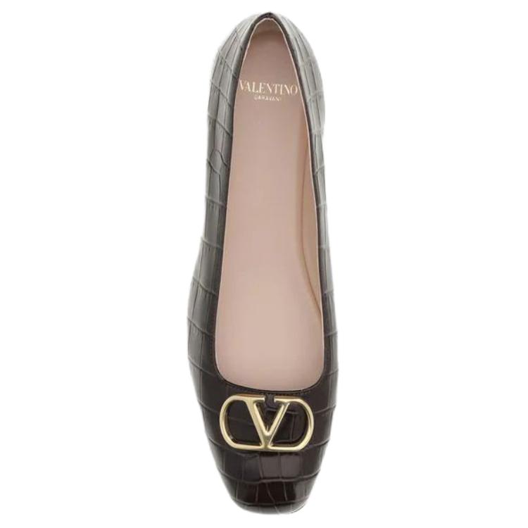 Женские балетки Valentino VLogo Signature 0.5cm (коричневый) — фото 5