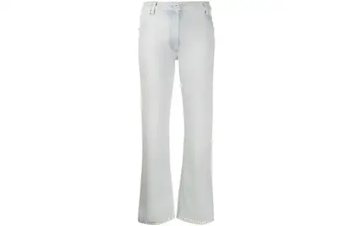 OFF WHITE Contrast Hem Mid rise Jeans