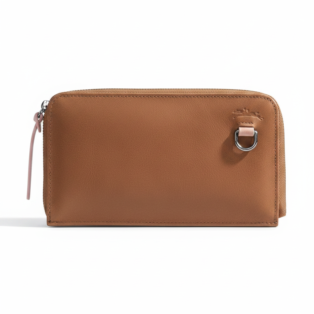 Женский кошелек LONGCHAMP На молнии (натуральный)