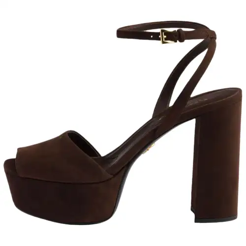 PRADA One Strap Sandals 11.5cm Women's Dark Brown