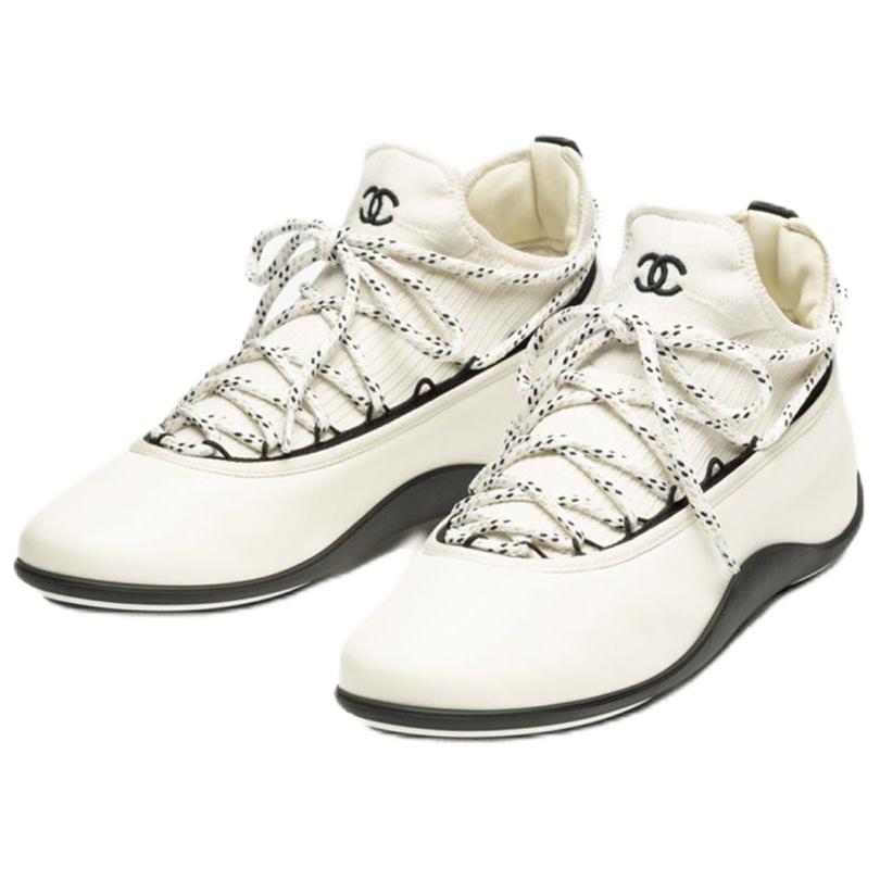 Женские кроссовки Chanel 26A 1cm (белые) — фото 4