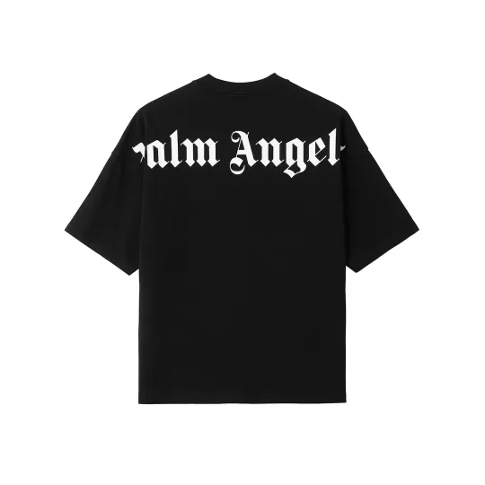 PALM ANGELS SS26 Американский уличный бренд в стиле ретро с готическим буквенным логотипом, модный тренд, легкая роскошная повседневная универсальная летняя футболка с короткими рукавами для мужчин и женщин.