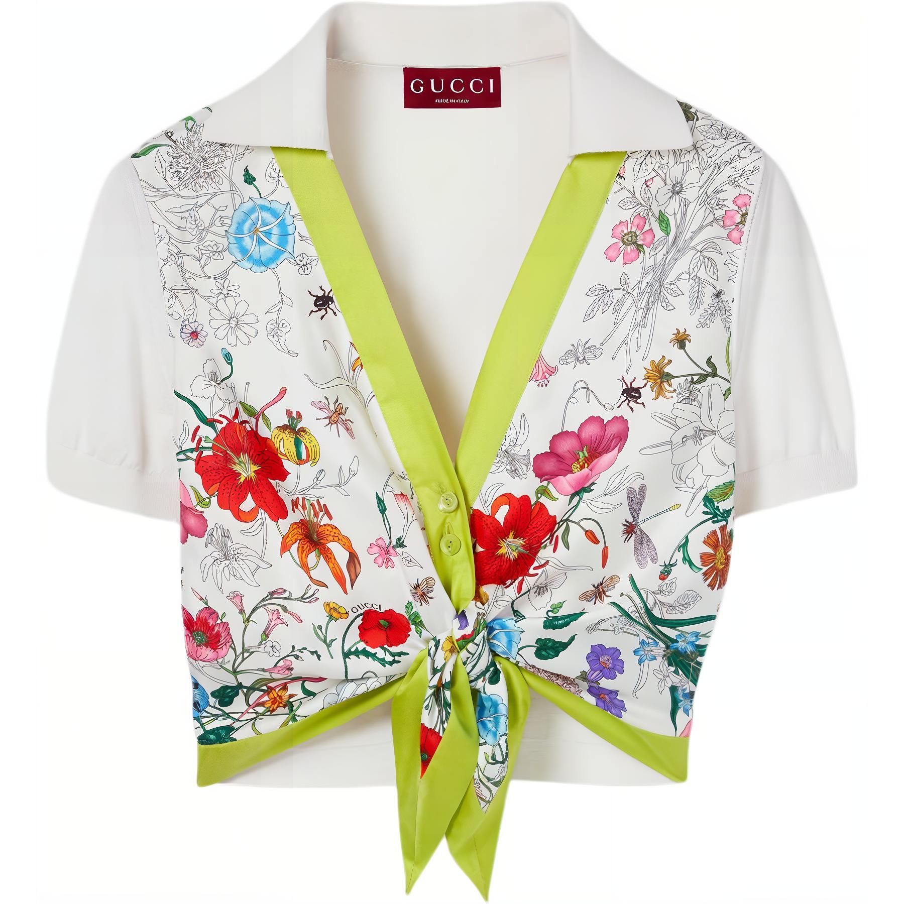 GUCCI Silk And Cotton Top With Print