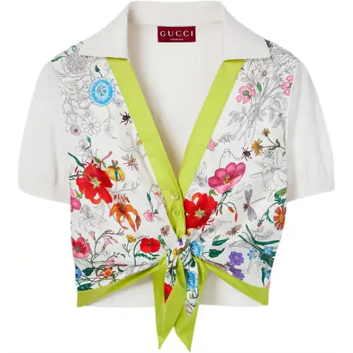 GUCCI Silk And Cotton Top With Print