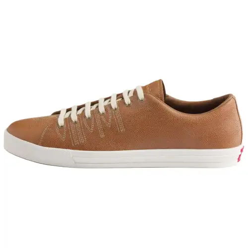 PRADA Cow Leather, Leather Low top Skateboard Shoes 2.5cm Men's Cognac