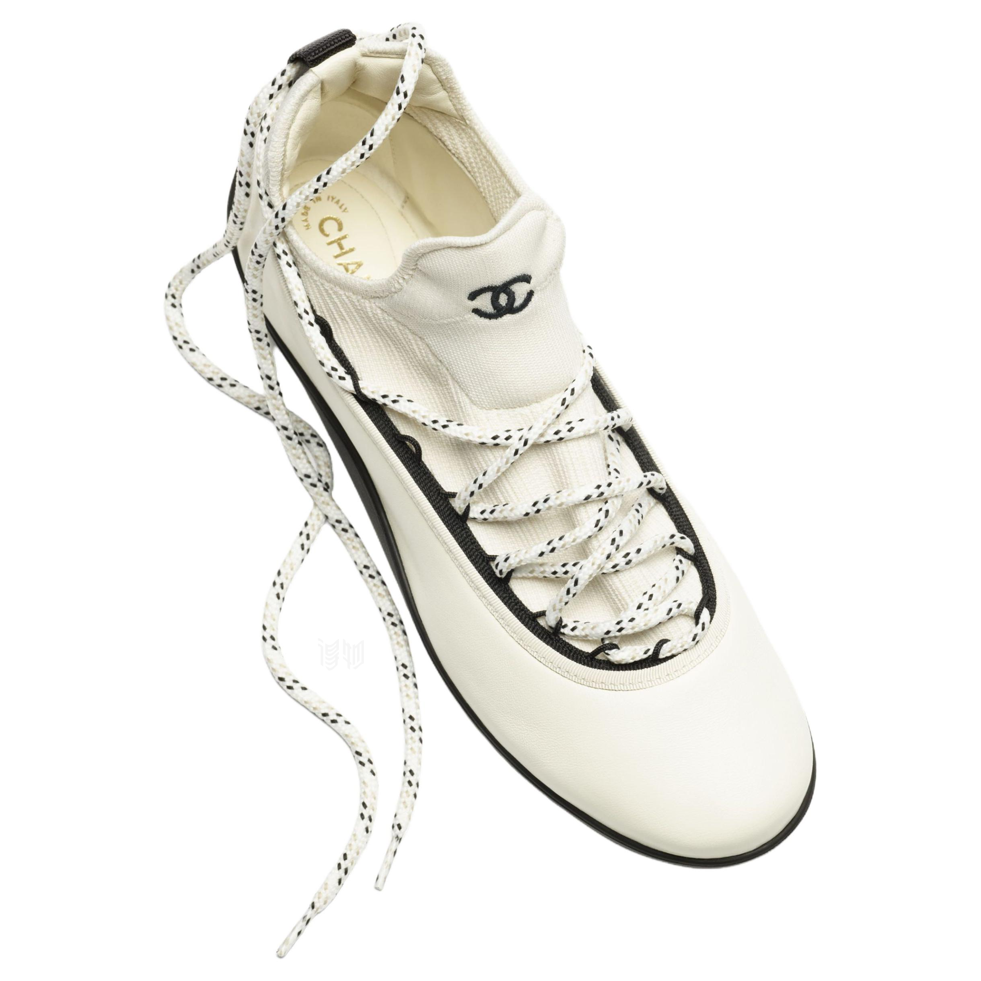 Женские кроссовки Chanel 26A 1cm (белые) — фото 3