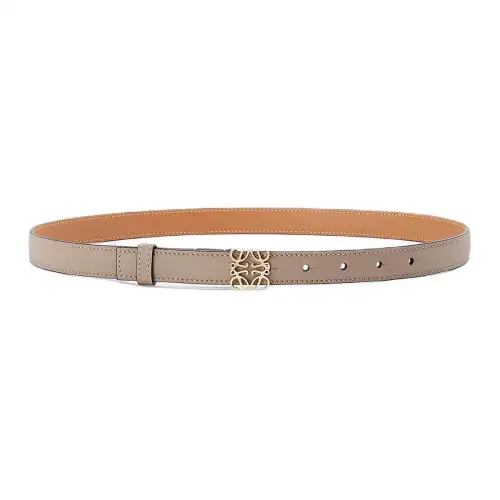 LOEWE Anagram Cow Leather Belts Women's Sand/Dark Sand/Gold Width 2cm
