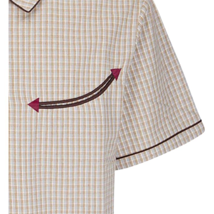 Мужская футболка Polo Brain Dead Check Western Shirt (серо-бежевая) — фото 5