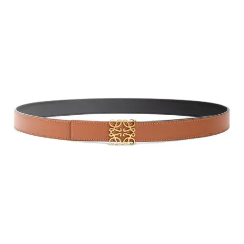 LOEWE Cow Leather Belts Men's Brown/Black Width 2.8cm