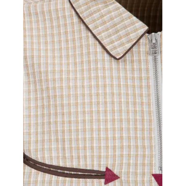 Мужская футболка Polo Brain Dead Check Western Shirt (серо-бежевая) — фото 3