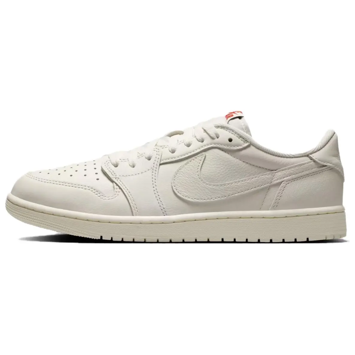 Jordan Air Jordan 1 Cow Leather Low top Vintage Basketball Shoes Men's White