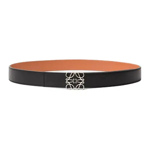 LOEWE Cow Leather Belts Men's Black/Brown Width 3.5cm