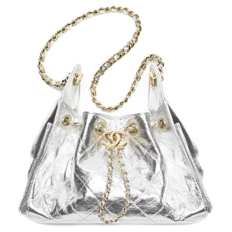 CHANEL 25Bag 26A Mini Handbag Silvery 8.7x4.9x7.9 in | eBay