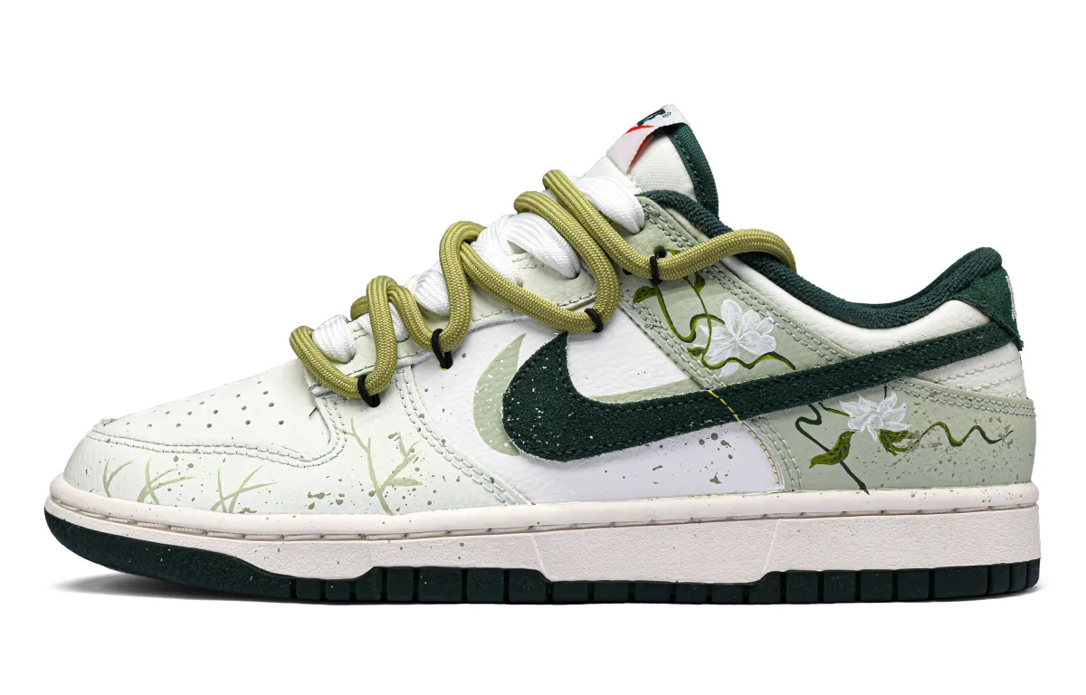 Nike Dunk Youth Without Regret Slip Resistant Cushioning Lightweight Low top Skateboard Shoes Women's White Green