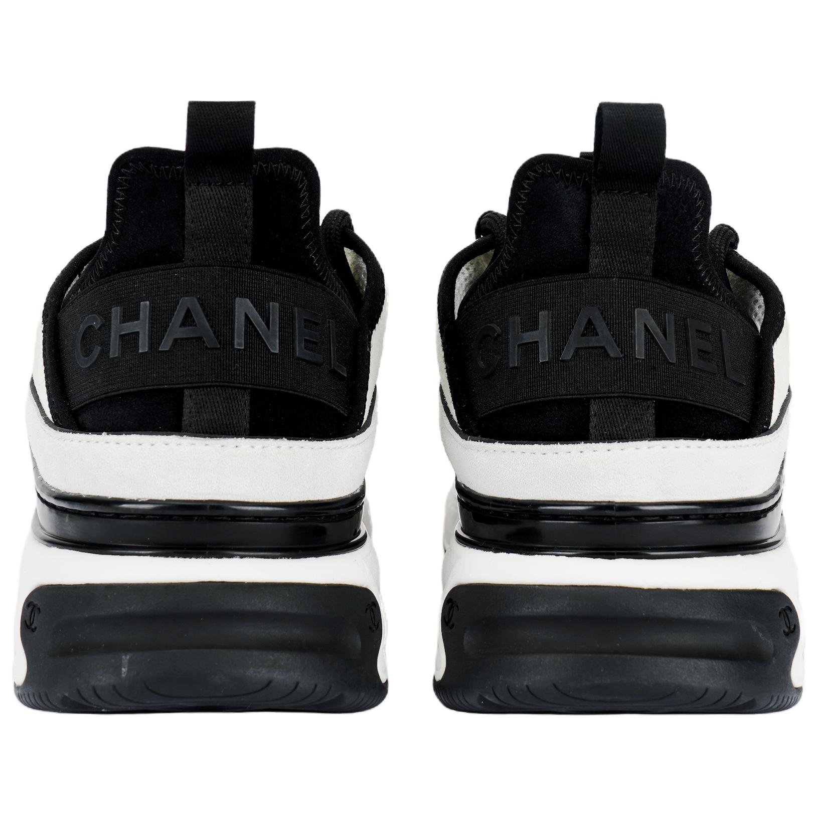 CHANEL Leather Low top Sports Casual Shoes Men's Beige White Black