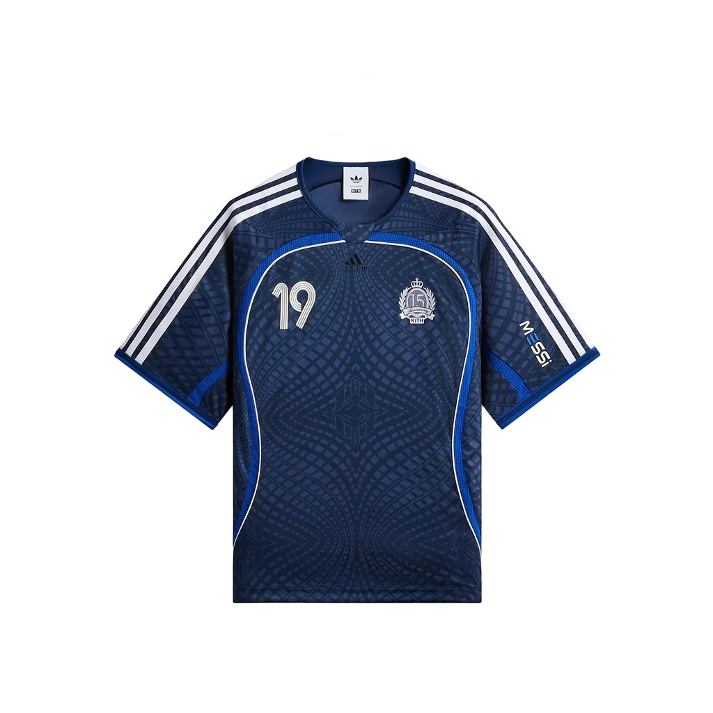 Adidas Originals X KITH X MESSI Soccer Jerseys Men's Dark Blue Crew Neck Moderate