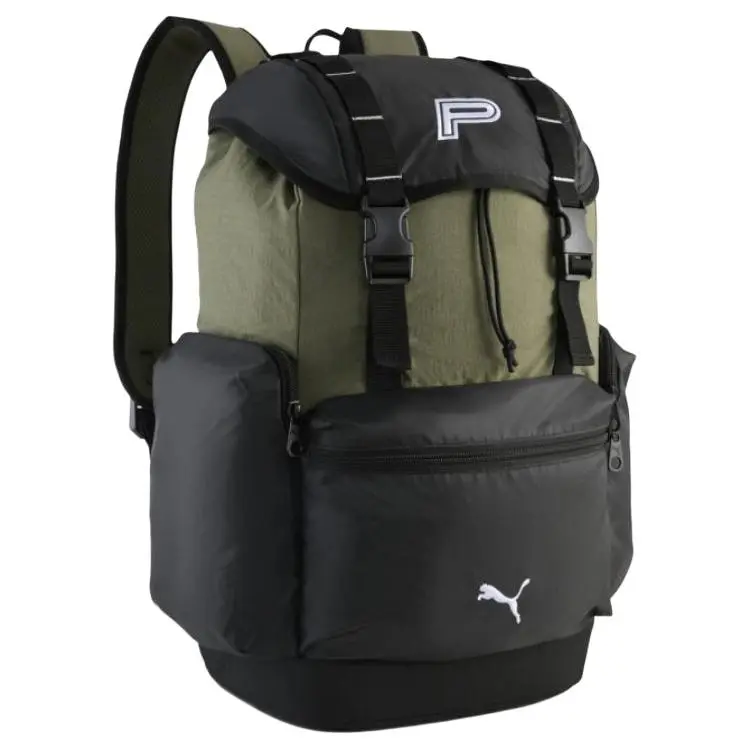 PUMA Color Block Design Backpack Regular Unisex Green & Black