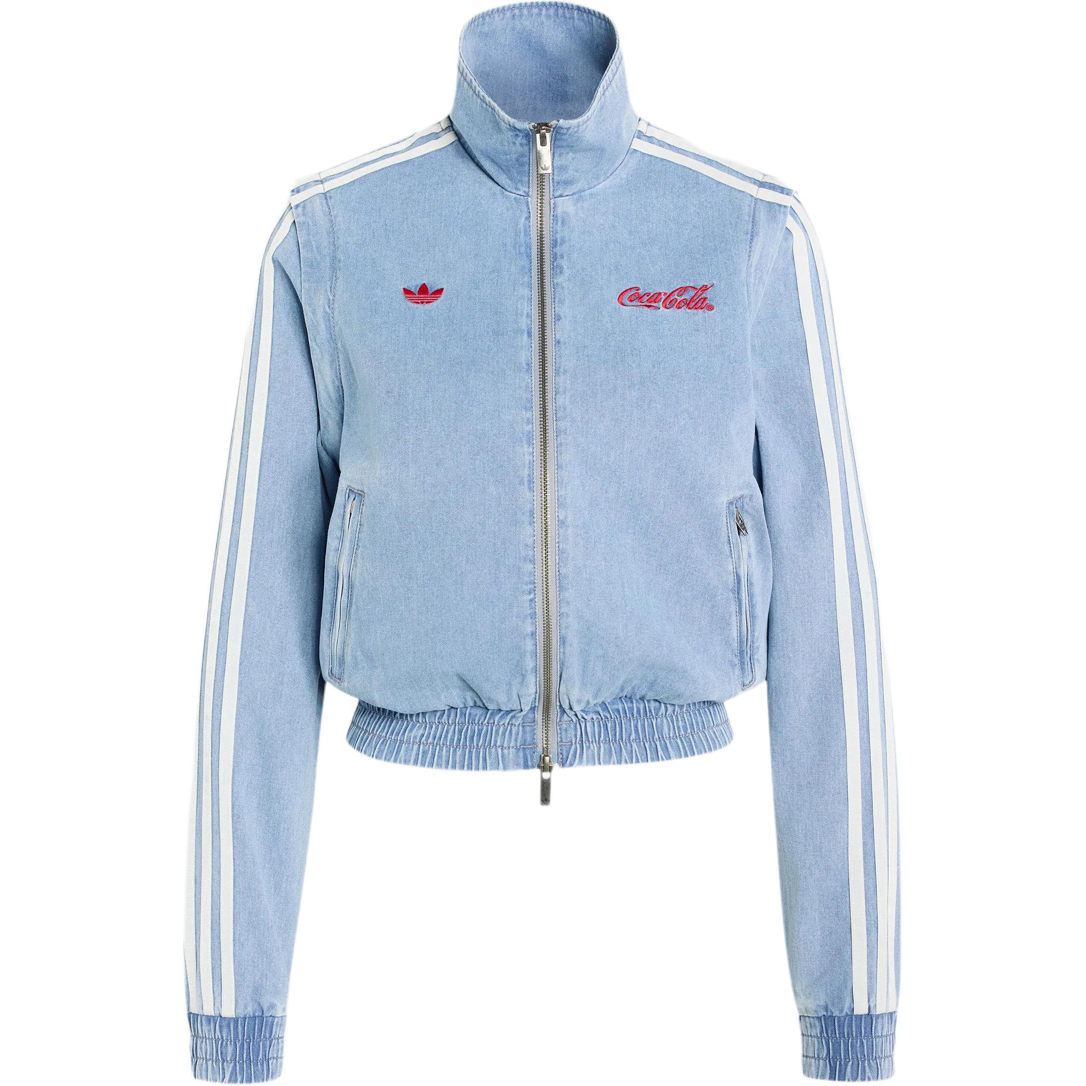 Женская джинсовая куртка adidas originals × Coca-Cola Firebird REG DENIM TRACK TOP (голубая)