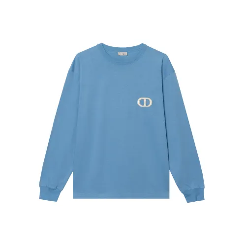 DIOR T Shirts Men's Blue Crew Neck Moderate