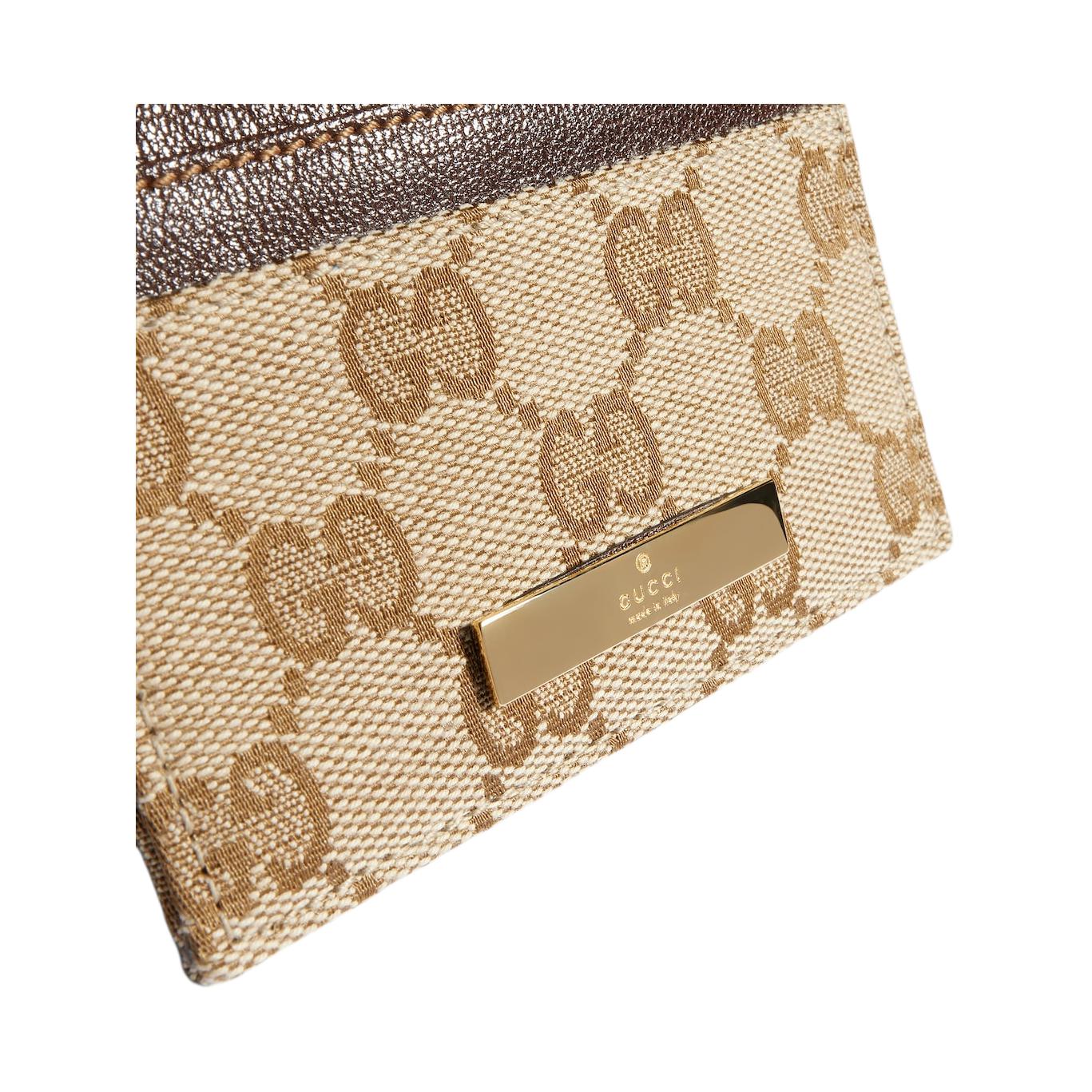 Женская сумка Gucci Logo (бежево-коричневый) — фото 4