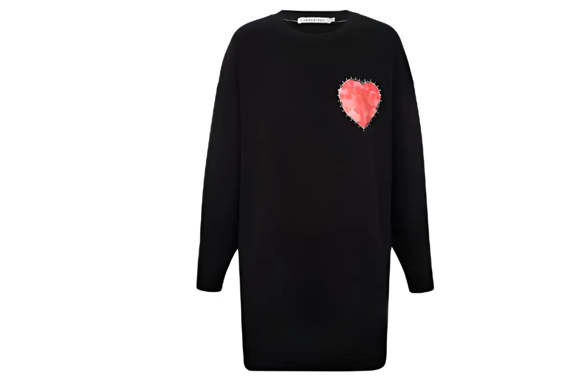 Calvin Klein Long-Sleeved Dresses Women's Black Crew Neck Moderate