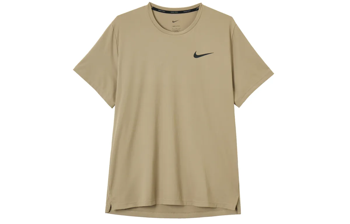 Nike T-Shirts Men's Khaki Crew Neck Moderate