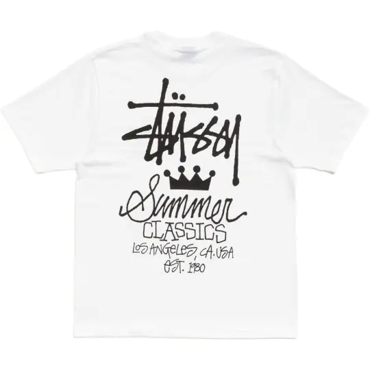 Stussy SS26 Stussy летняя ЛЕТНЯЯ КЛАССИКА модная повседневная футболка с короткими рукавами и буквенным принтом короны, одинаковый стиль для мужчин и женщин