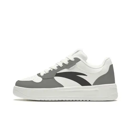Anta Slip Resistant Cushioning Low top Skateboard Shoes Unisex Black White